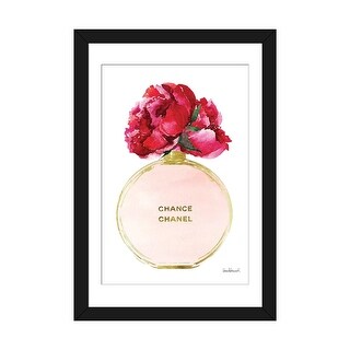 iCanvas "Perfume Round Solid In Gold, Nude, & Deep Peony" by Amanda